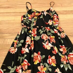 Elegant Black Dress with Floral Design